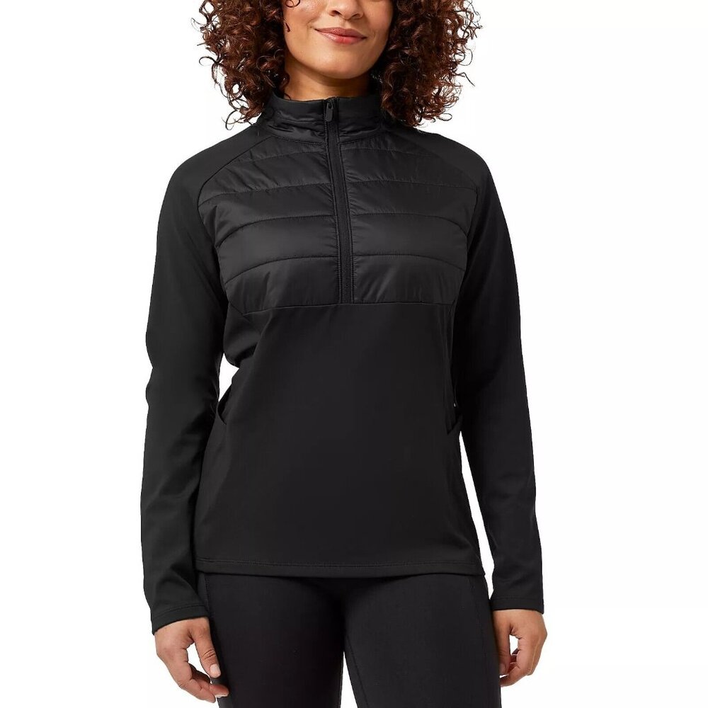 32 Degrees Ladies Half Zip Active Top Black XL(16-18)